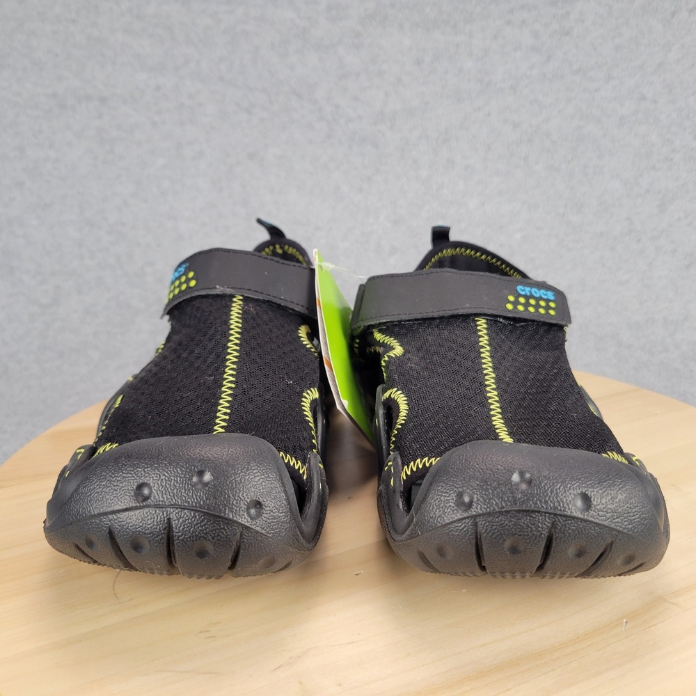 Crocs Swiftwater Mesh Deck Sandals Mens Black Water Shoes Size 7 NEW - Picture 3 of 11